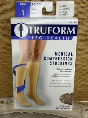 Truform Medical Compression Knee-High Socks - Beige (Unisex)